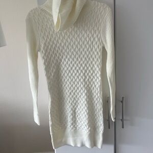 VENUS Cream Cowl Neck Sweater Dress